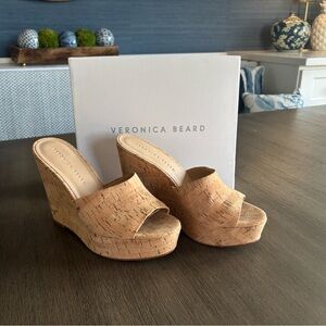 Veronica Beard Platform Wedge Sandals 7.5